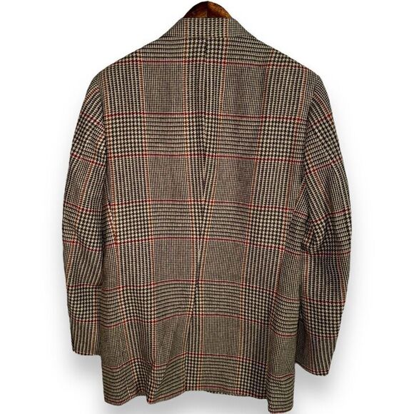 Oxford Shop Custom Tan & Red Windowpane Tweed Sport Coat 40R - Picture 8 of 8